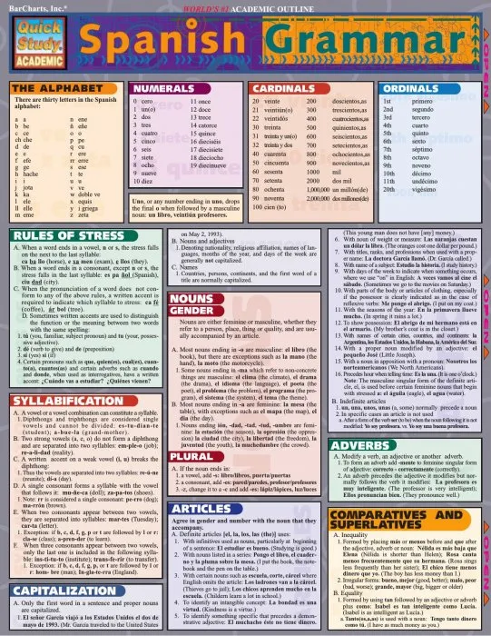 Spanish Grammar (Quick Study Academic)