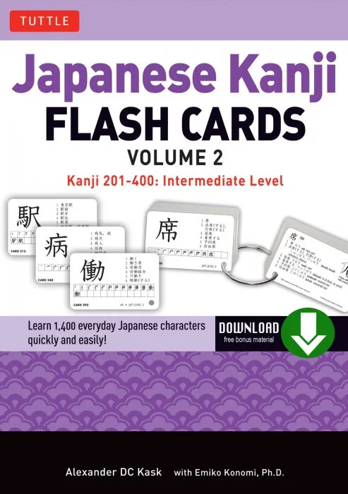 Japanese Kanji Flash Cards Ebook Volume 2: Kanji 201-400: Intermediate Level (Downloadable Material Included)