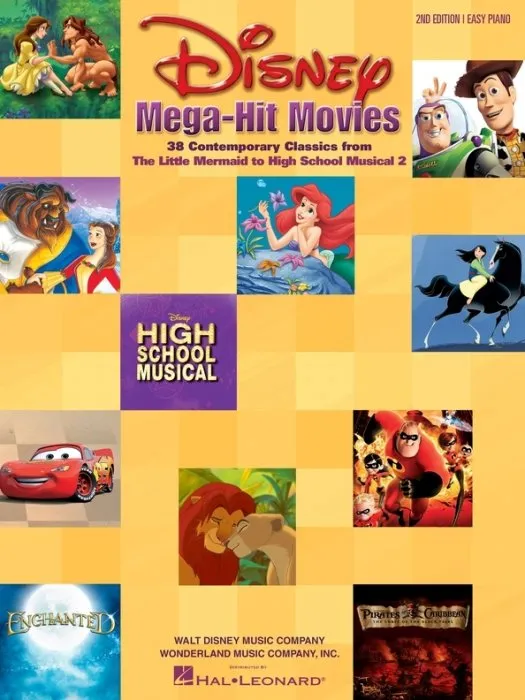 Disney Mega-Hit Movies: Easy Piano (Songbook): 38 Contemporary Classics from The Little Mermaid to High School Musical 2