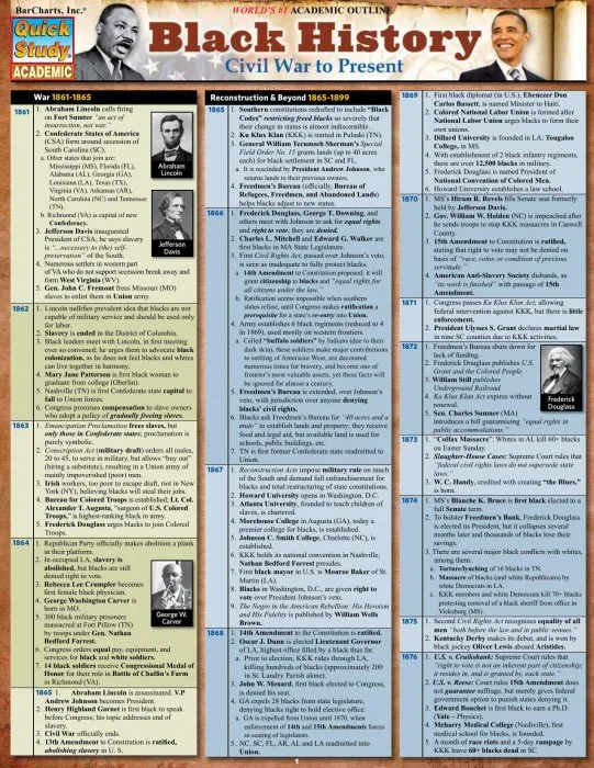Black History: Civil War To Present (Quick Study Academic)
