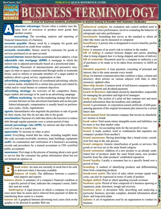 Business Terminology (Quick Study Business)