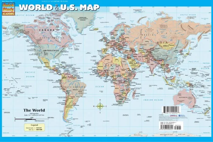 World & U.S. Map (Quick Study Academic)
