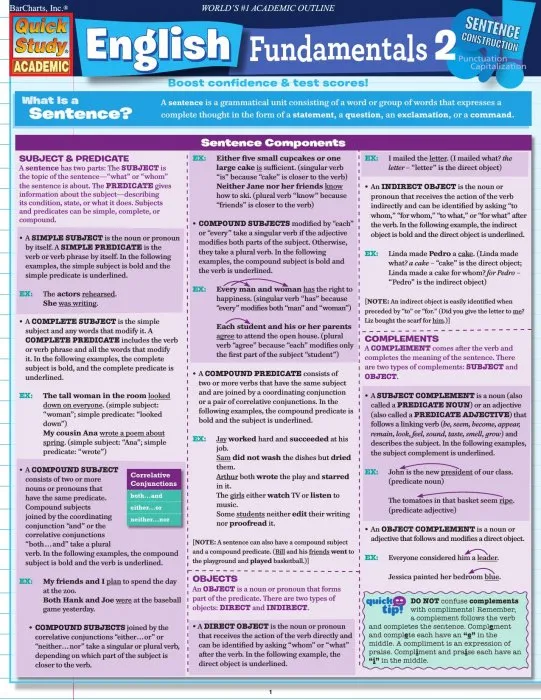English Fundamentals 2 (Quick Study Academic)