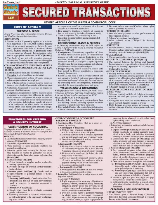 Secured Transactions (Quick Study Law)