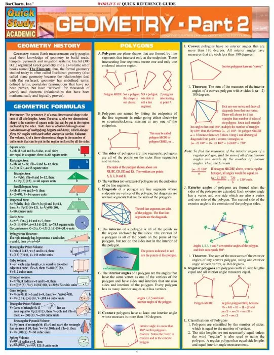 Geometry Part 2 (Quick Study Academic)