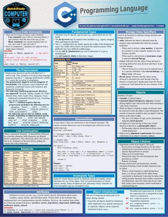C++ Programming Language (Quick Study Computer), 2nd Edition
