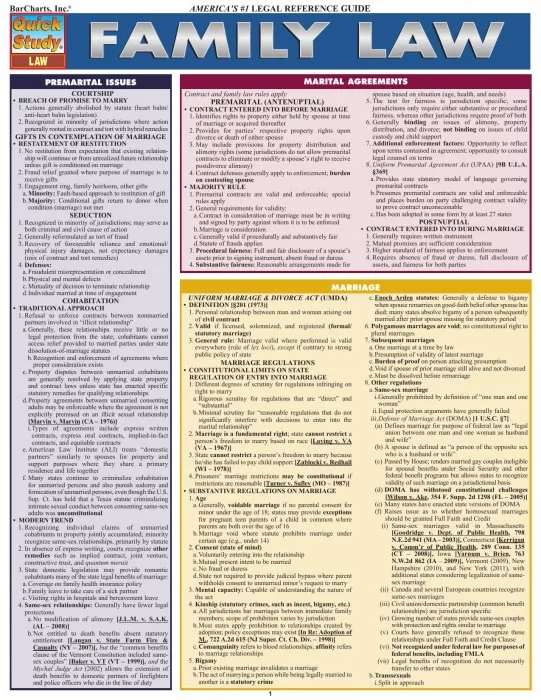 Family Law (Quick Study Academic)