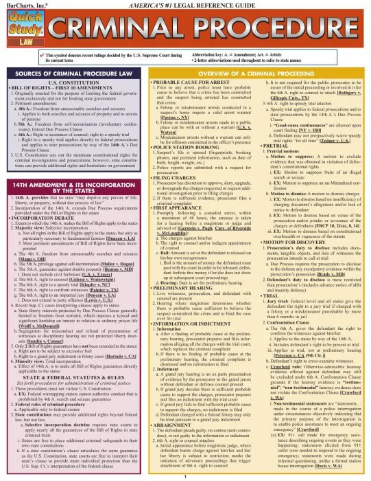 Criminal Procedure (Quick Study Law)