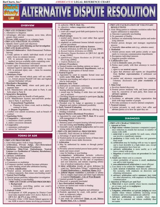 Alternative Dispute Resolution (Quick Study Law)