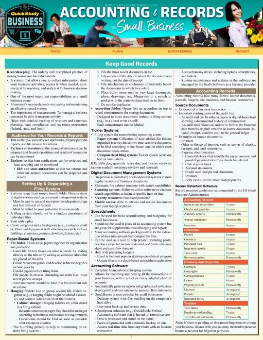 Accounting & Records for Small Business (Quick Study Business)