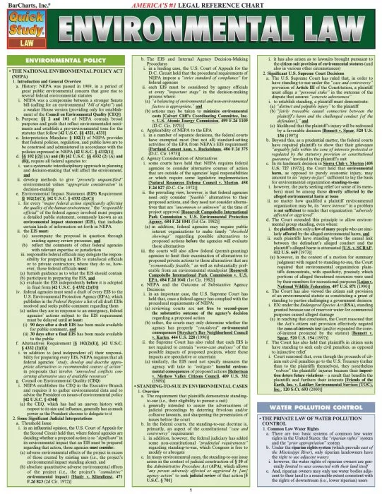 Environmental Law (Quick Study Law)