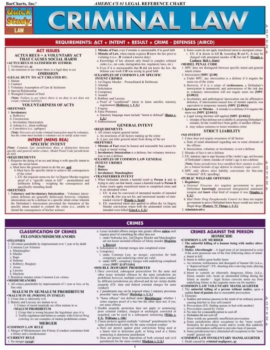 Criminal Law (Quick Study Law)