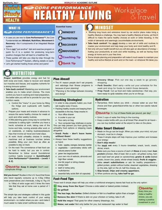Healthy Living: Work & Travel (Quick Study Health)