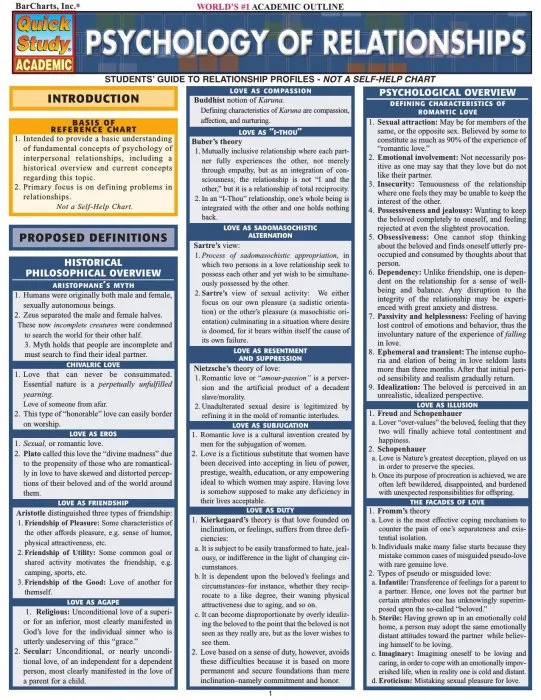 Psychology Of Relationships (Quick Study Academic)