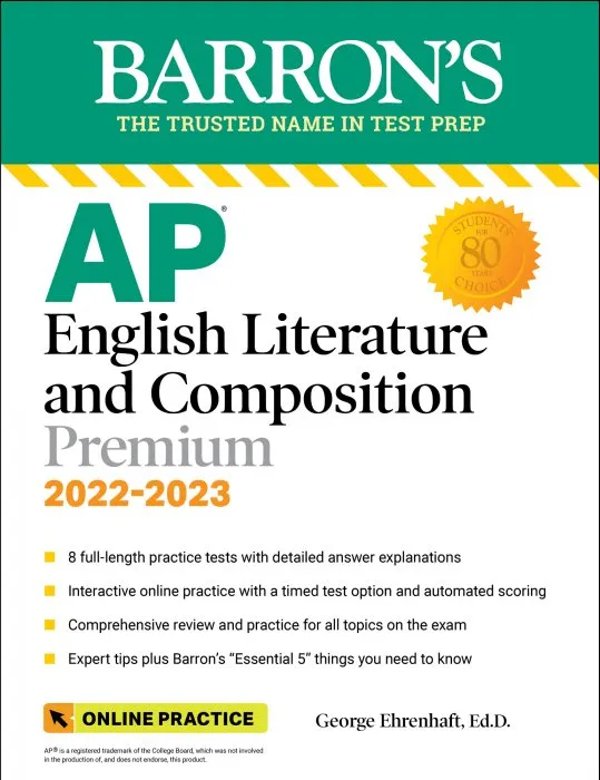 AP English Literature and Composition Premium, 2022-2023: 8 Practice Tests + Comprehensive Review + Online Practice (Barron's Test Prep)