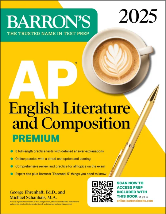 AP English Literature and Composition Premium&#44; 2025: Prep Book with 8 Practice Tests + Comprehensive Review + Online Practice (Barron's AP Prep)