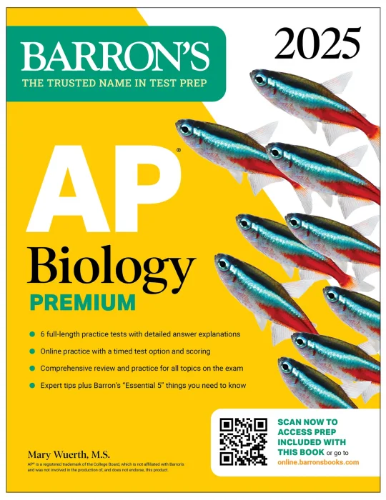 AP Biology Premium&#44; 2025: Prep Book with 6 Practice Tests + Comprehensive Review + Online Practice (Barron's AP Prep)