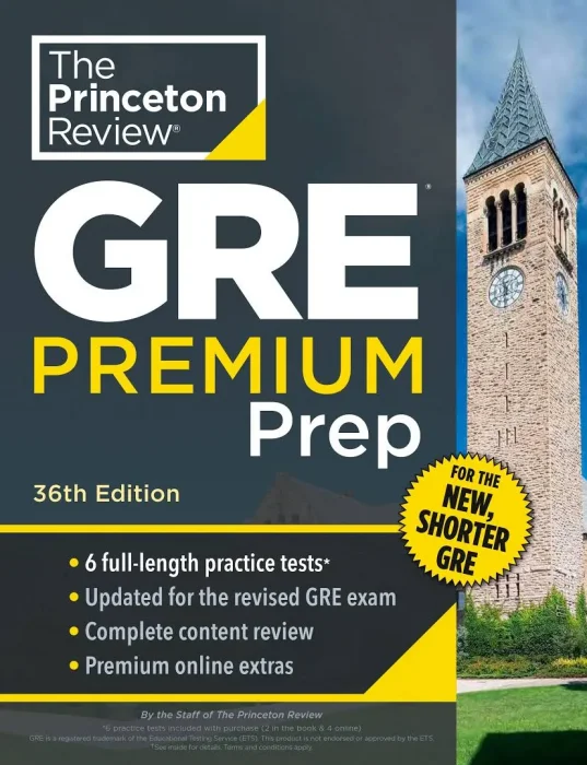 Princeton Review GRE Premium Prep: 6 Practice Tests + Review & Techniques + Online Tools&#44; 36th Edition