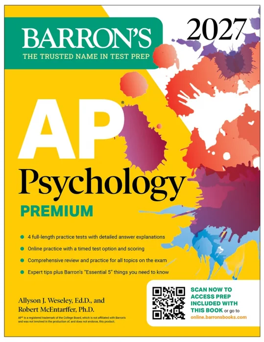 AP Psychology Premium, 2027: Prep Book with 4 Practice Tests + Comprehensive Review + Online Practice (Barron's AP Prep)