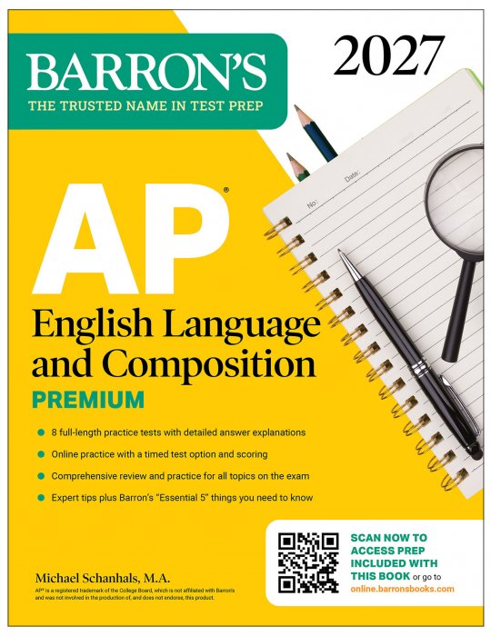 AP English Language and Composition Premium, 2027: Prep Book with 8 Practice Tests + Online Practice (Barron's AP Prep)