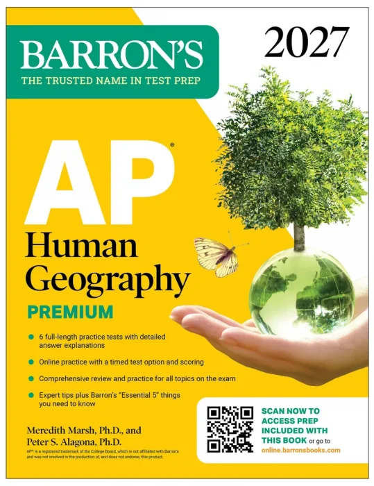 AP Human Geography Premium, 2027: Prep Book with 6 Practice Tests+ Comprehensive Review + Online Practice